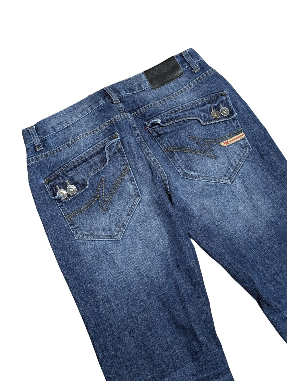 Y2K Grunge Flap Pocket Jeans By Parasuco - Unisex - Mid Rise Baggy Bootcut